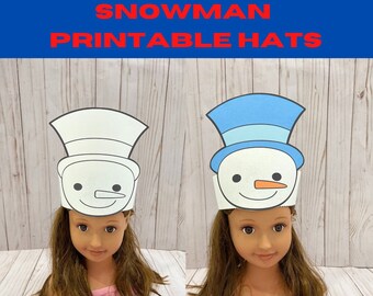 Snowman paper hat-crown-Christmas-Holiday printable craft