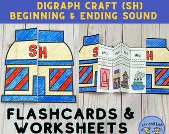 Digraph Craft- Consonant Digraph flashcards- Digraph worksheets