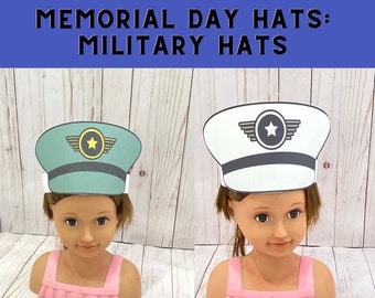 Memorial Day Paper Hat Craft- US Military Hat