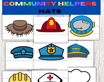 Community Helper craft-birthday hats-kids paper hats