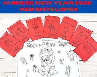 Lunar New Year 2022 Printable Red Envelopes