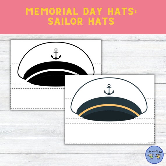 Sailor Paper Hat Memorial Day Craft Veterans Day Craft Community Helper Hats  