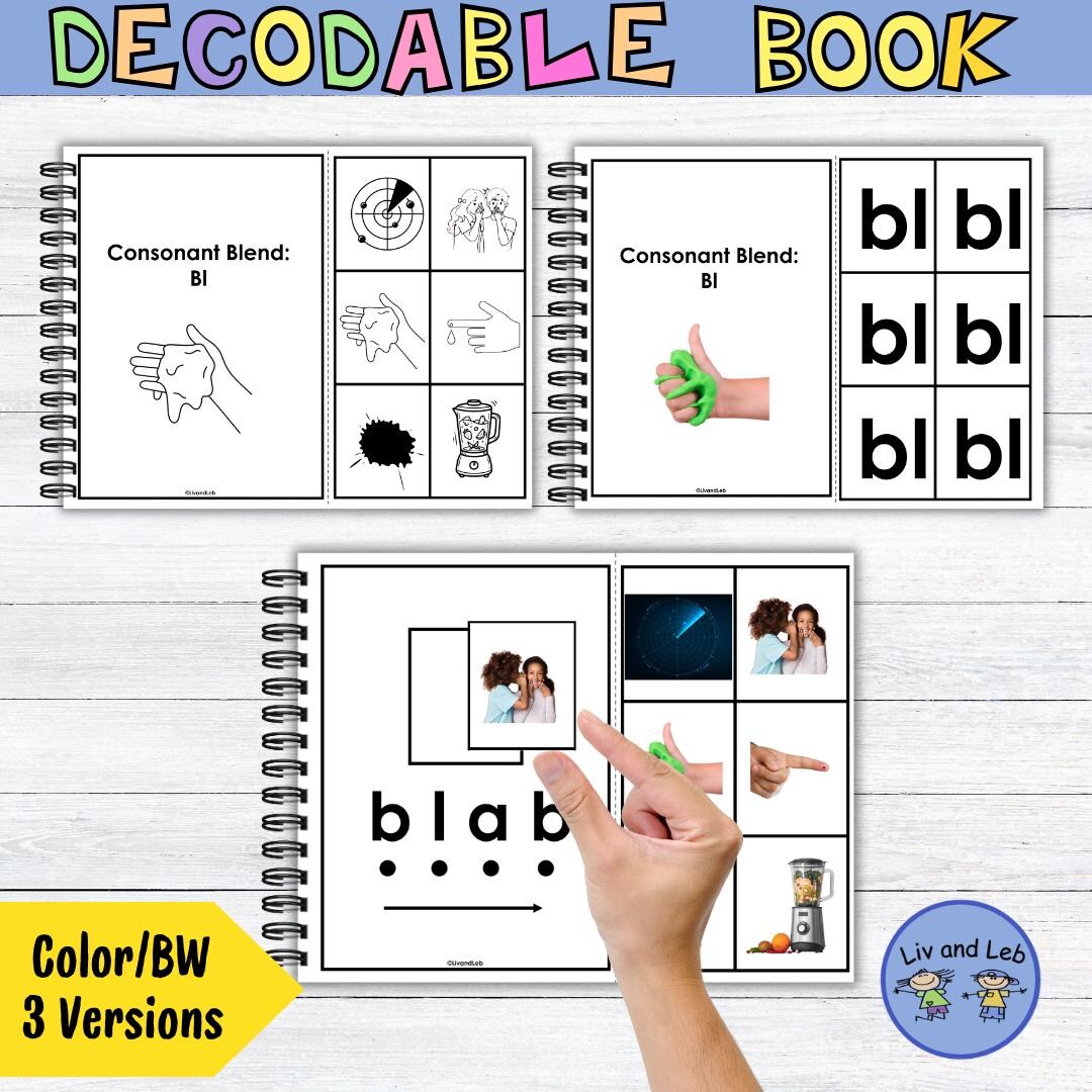 BL Blend Interactive Phonics Book, Consonant Blending Practice (color ...