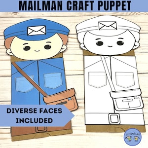 Mailman Postal Worker Craft Community Helpers Puppet