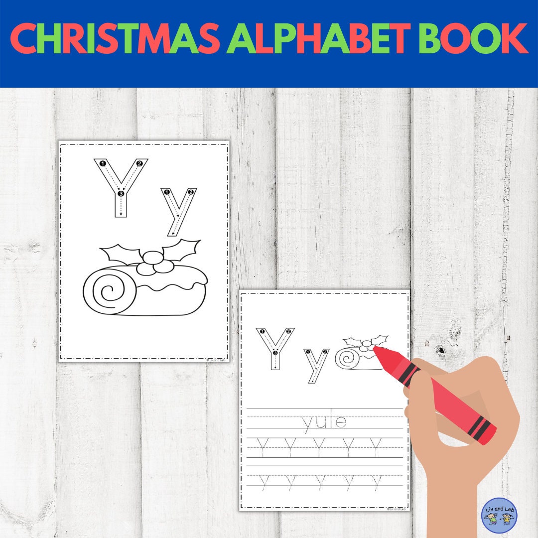 christmas alphabet handwriting- abc of christmas- kids coloring