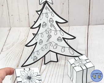 Christmas tree craft for kids- Printable winter holiday craft