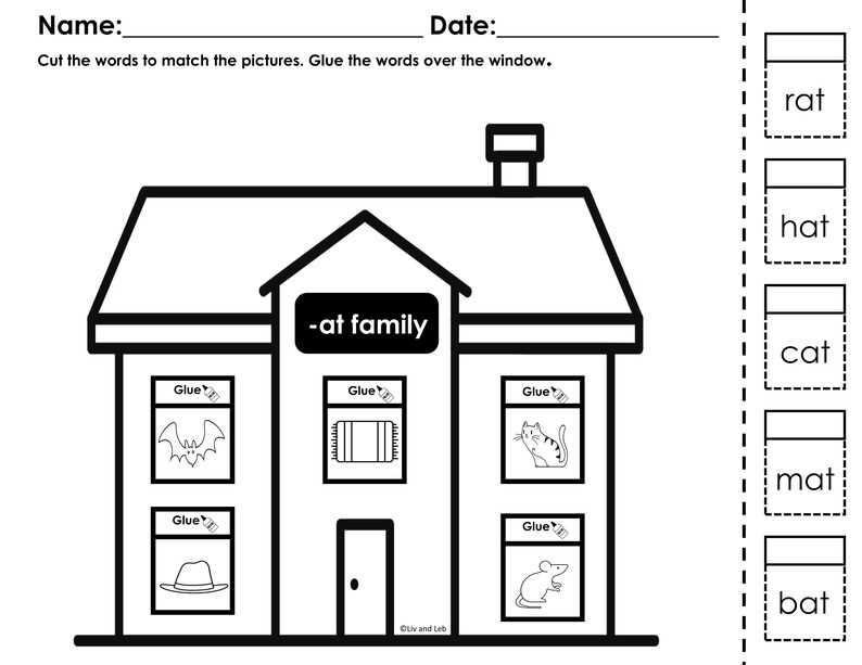 Word Family House Rhyming Words Worksheets Etsy