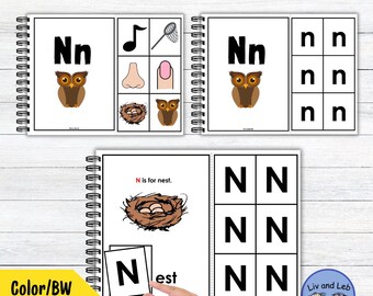 Interactive Alphabet Book for Beginning Sounds – Adapted ABC Book-Letter N