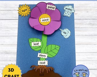 Parts of a Plant Craft | Flower Science Activity | Spring Bulletin Board Display