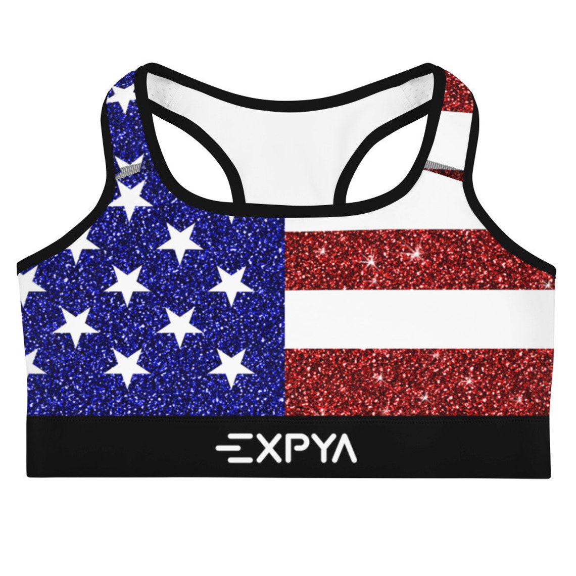 American Flag Sports Bra USA Flag Bra 4th of July Workout | Etsy