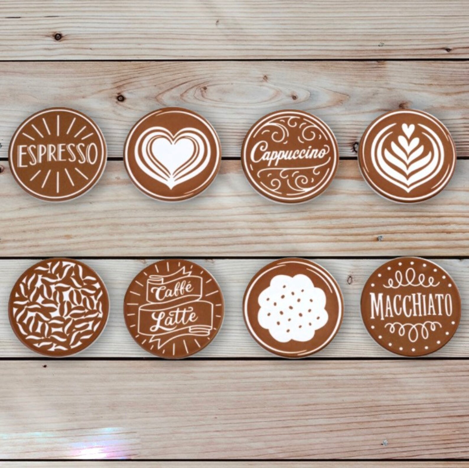 Set of 4 or 8 Custom Ceramic Coasters Etsy