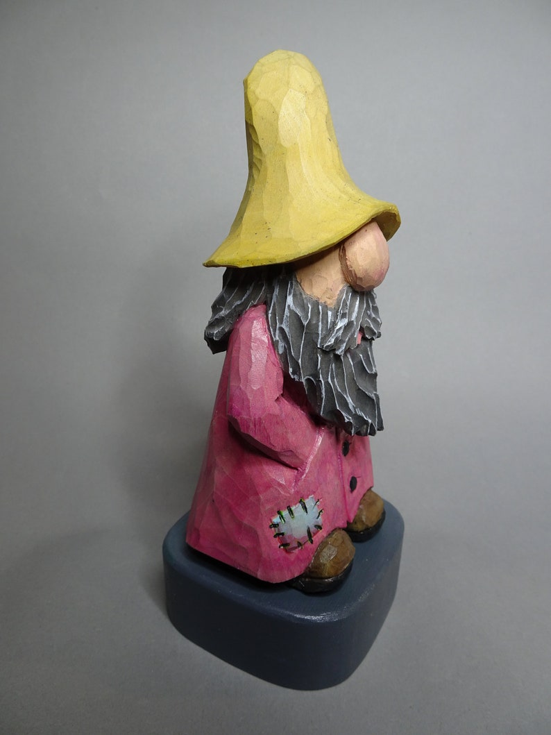 Wood Carving Home Gnome Hand Carved Elf Wood Carving Caricature Hand Carved Christmas Decor Hand Painted image 9