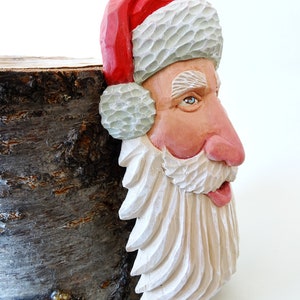 Large Santa Ornament Wood Carving Christmas Ornaments And Decoration image 4