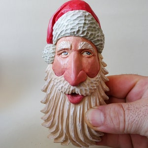 Large Santa Ornament Wood Carving Christmas Ornaments And Decoration image 6