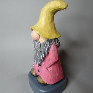 Wood Carving Home Gnome Hand Carved Elf Wood Carving Caricature Hand Carved Christmas Decor Hand Painted image 4