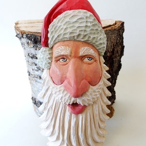 Large Santa Ornament Wood Carving Christmas Ornaments And Decoration image 2