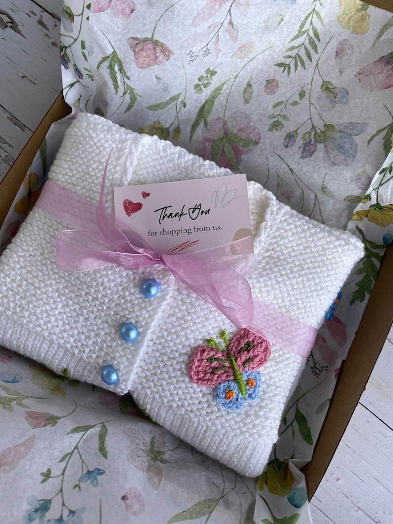 Babyhug Knitted Full Sleeves Baby Sweater Set with Floral Design - Navy Blue