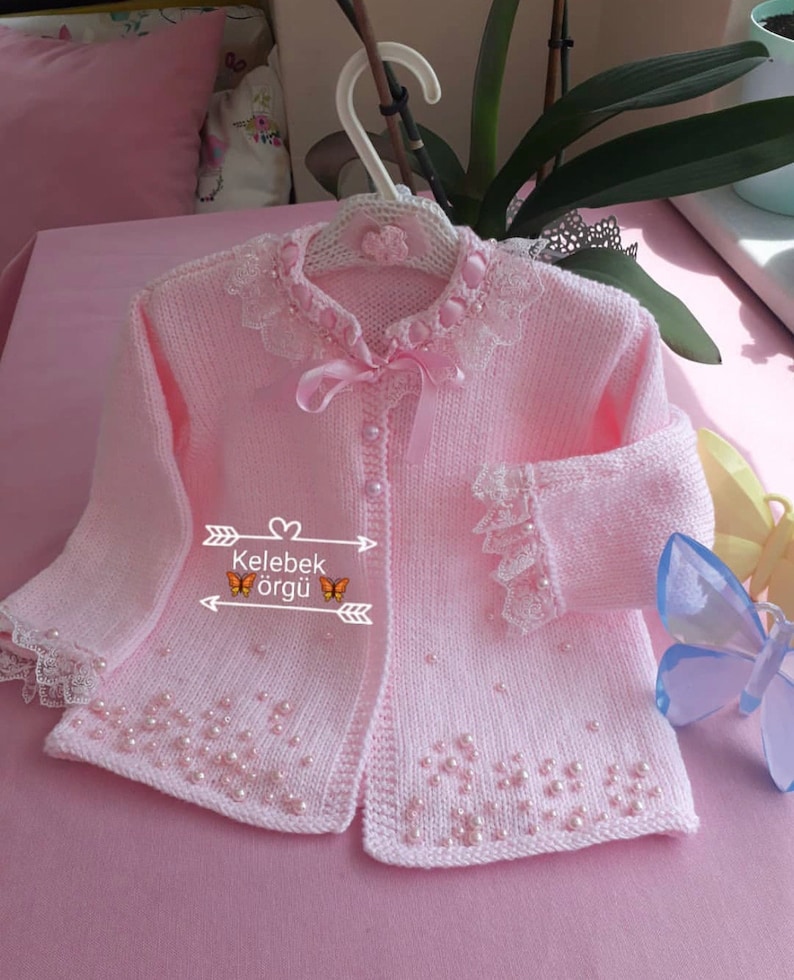 Baby Girl Cardigan, Pink Baby Cardigan, Newborn Baby Gift Clothing