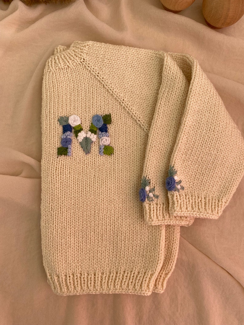 Personalized Baby Girl Cardigan, Letter Embroidered Cardigan, Custom Design Baby Sweater