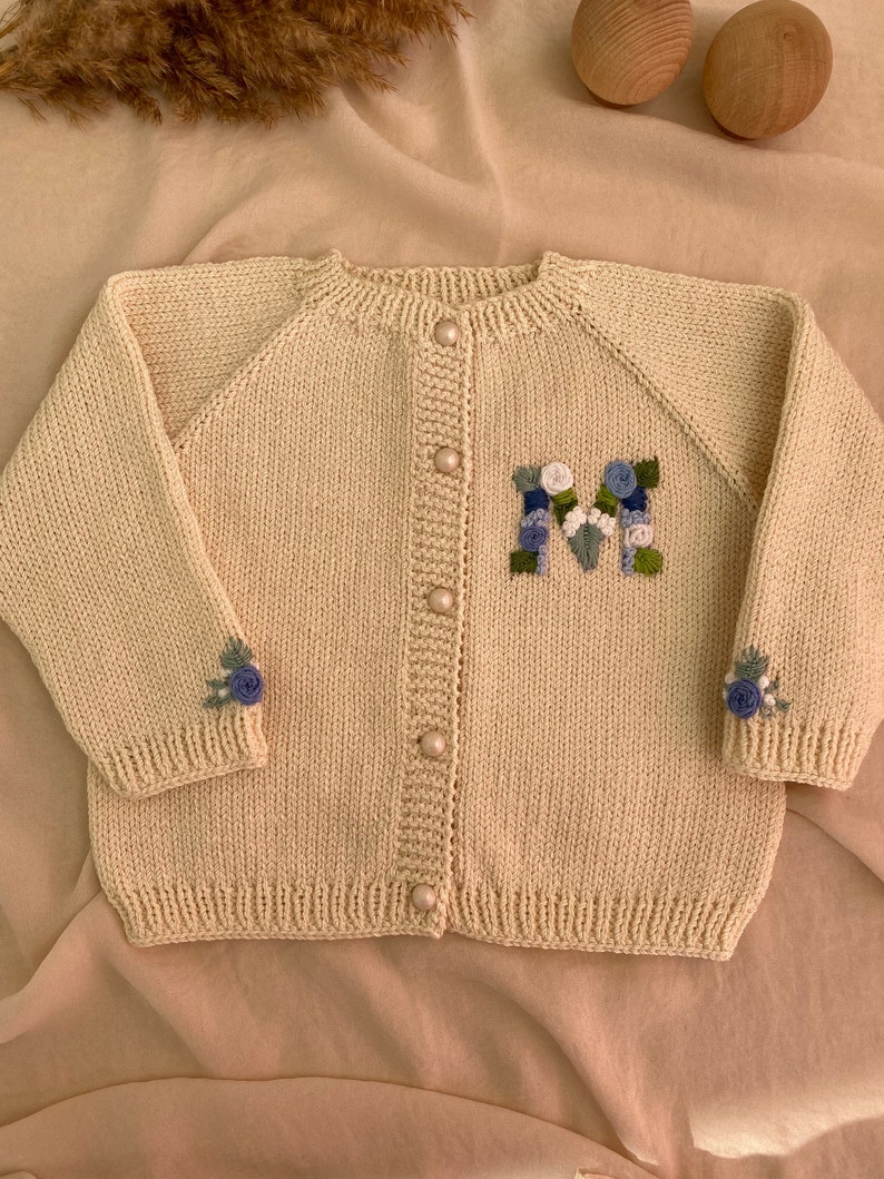Personalized Baby Girl Cardigan, Letter Embroidered Cardigan, Custom