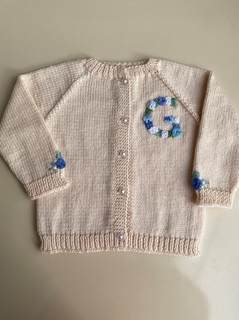 Personalized Baby Girl Cardigan, Letter Embroidered Cardigan, Custom