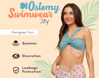 Ostomy Bikini [SIIL Ostomy] Ostomy bag covers for swimming. Ileostomy & Colostomy Swimwear for Women