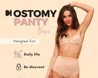 Biancheria intima per stomia beige SIIL: biancheria intima di supporto per stomia a vita alta