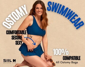 Ostomy Swimwear NARA, SIIL Ostomy bag covers, stoma Swimsuit with inner pocket for colostomy bag covers, ileostomy bag covers