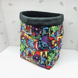 Large Colony size cotton colorful Super heroes design sugar glider pocket pet sleeping pouch snuggle sack hideout black fleece lining