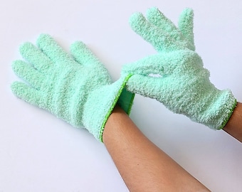 Microfiber Cleaning Gloves: Reusable Dusting Mitt, Pet Cage Wash