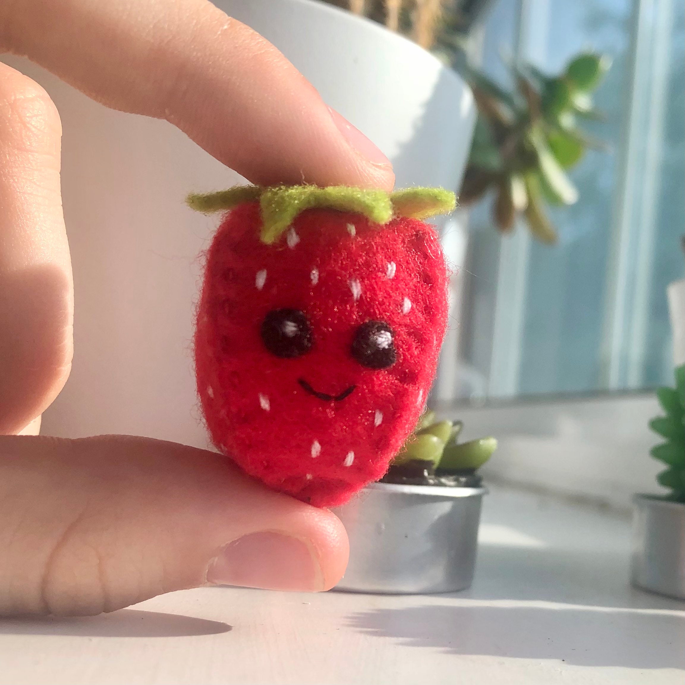 Cute handmade felt strawberry Etsy