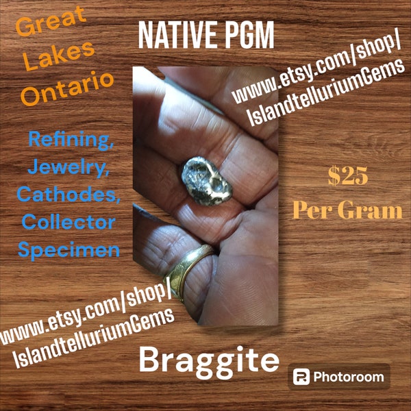 1 Gram Native PGM ( Braggite) Excellent for adding to jewelry, gems, anodes, cathodes, or using in fuel cell technology.