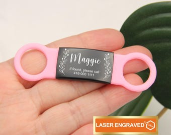 Silent Cat Tag, Custom Slide on Cat Id Tag, Cat Name Tag Silent, Custom Cat Tag, Quiet Pet ID Tag, No Noise Slide Cat Collar Tag, Cat Gifts