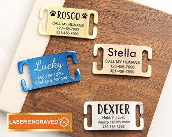 Custom Dog Tag, Personalized Silent Dog ID Tag, Cat Tags For Cats, Silent Dog Name Tags, Slide On Pet Id Tag, Dog Id Tag, Dog Tag Silent