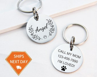 Cat Tag Personalized Dog Tag Custom Dog ID Tag Pet Tag Cat Collar Tag Cat ID Tag Dog Collar Tag Dog Name Tag Pet Name Tag Dog Name Collar