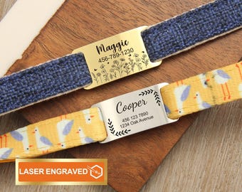 Custom Cat Tag, Personalized Silent Dog ID Tag, Dog Tags For Dogs, Silent Dog Name Tags, Slide On Pet Id Tag, Cat Id Tag, Cat Tag Silent