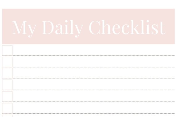 My Daily Checklist PINK | Etsy