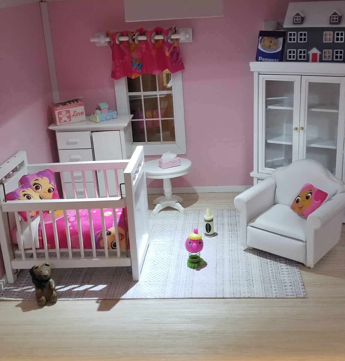 Dollhouse Bubble Guppy crib bedding with matching curtains & a Etsy