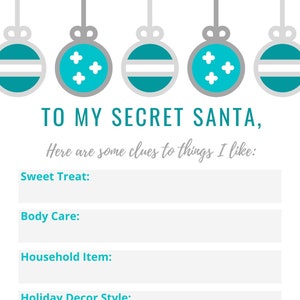 Secret Santa List - Teal