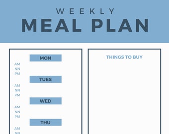 Weekly Meal Plan - Blue