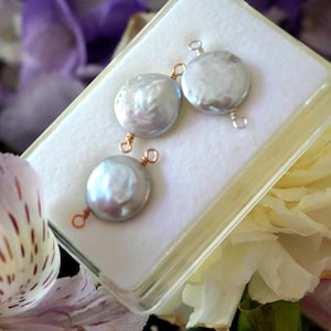 Moon Pearl connector, Permanent jewelry connector, Freshwater Pearl Connector for permanent bangle, connector for permanent bracelet