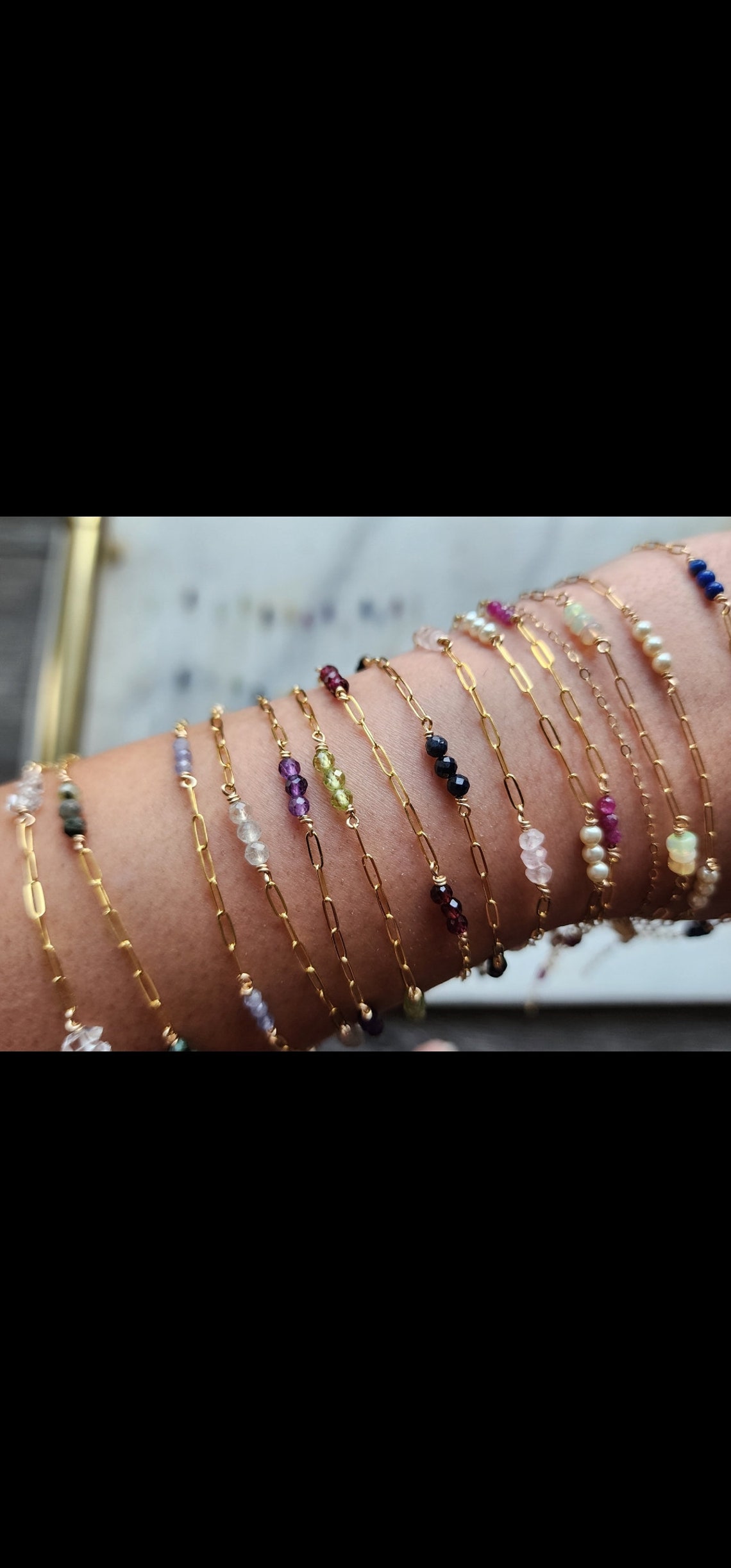 Wholesale Birthstone Bracelet Set With Genuine Gemstones, 14k Gold ...
