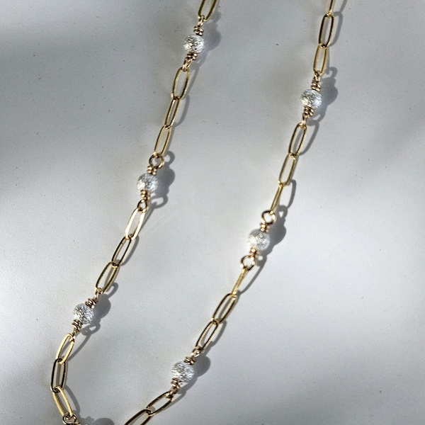 Mixed Metal Franc Chain Necklace main image 1