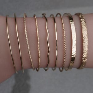 Permanent Bangle starter pack, Half Moon Bangle set for Permanent Jewelry, Gold filled or Sterling Silver, Customizable, Handmade, Weldable