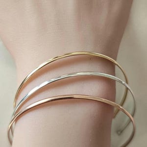 Original Permanent jewelry Bangle, Bangle blanks permanent jewelry, Sterling Silver or Gold Filled bangle, Permanent Bangle,Half round thick