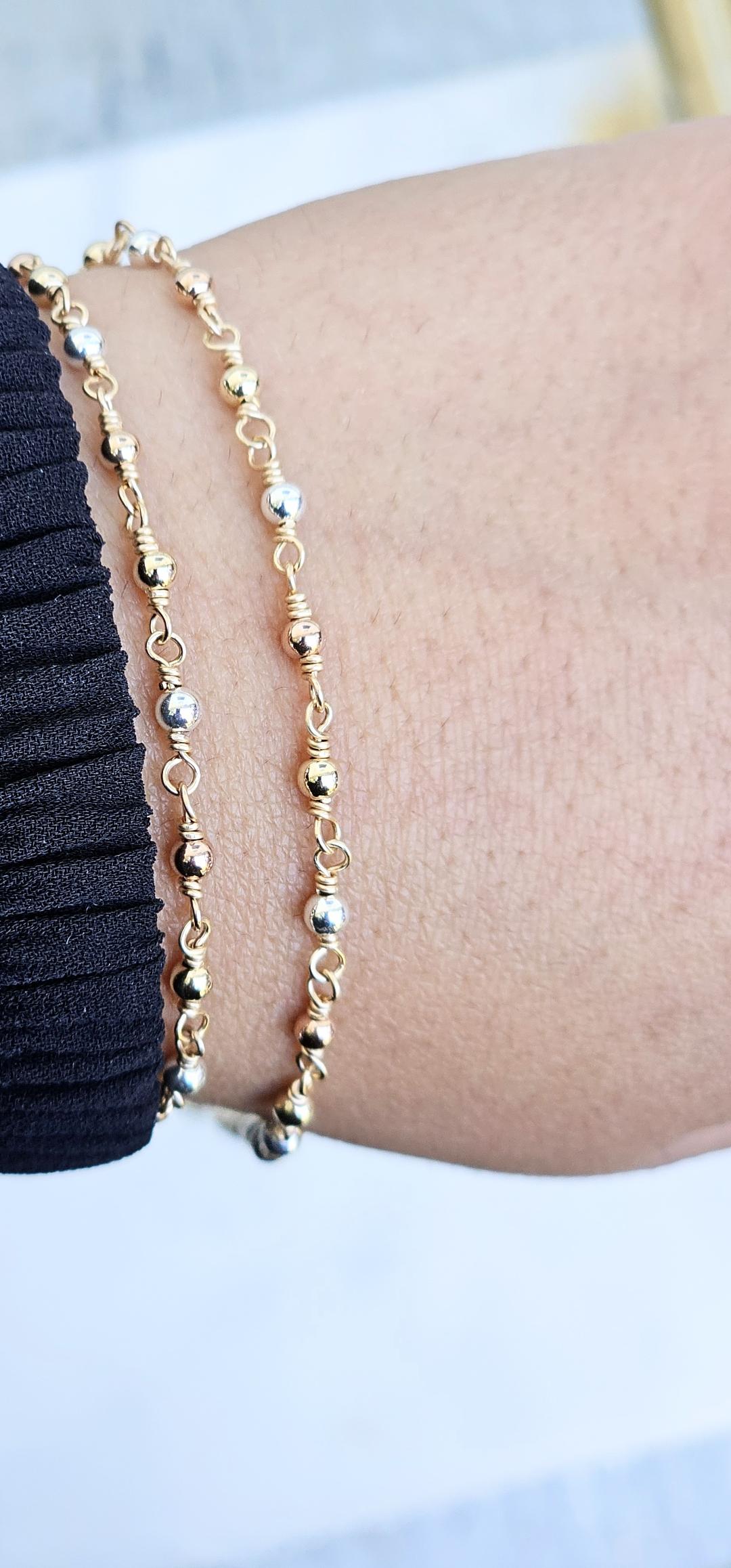 Permanent Jewelry Chain Tri Tone, Sterling Silver, Gold & Rose Gold ...