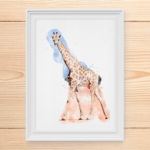 Giraffe Watercolor Download, watercolor painting, printable, decor, safari, wall, art, home, gift, digital, print, African, animal, wildlife