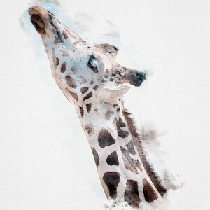Giraffe Watercolor, Giraffe Watercolor Art, Printable Giraffe Art, Giraffe Painting, Wildlife Painting, Animal Watercolor, SAFARI Animals,
