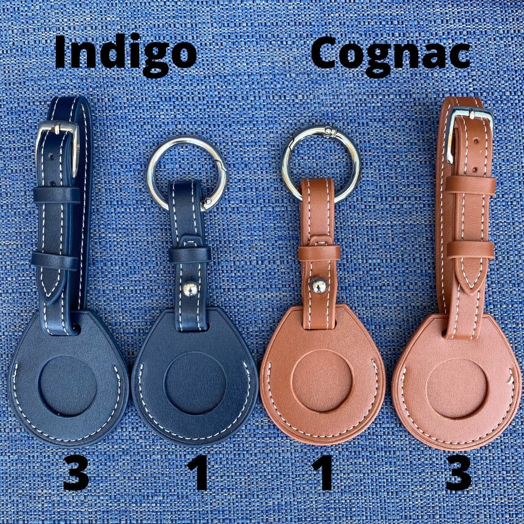 Personalisierte AirTag Hülle Leder Indigo Blaues Leder | Etsy