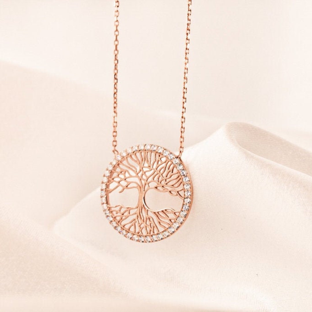 Rose Gold Tree of Life Pendant Necklace, Nature Inspired Handmade ...